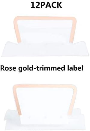 12 Pack Rose Gold Hanging File Folders Letter Size Decorative File Folder Cute Pretty Hanging Folder Organizer for Filing Cabinet Office Home with 1/5-Cut Adjustable Tabs, 3 Marble Design