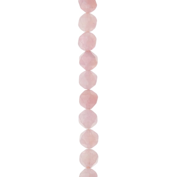 Bead Landing Rose Quartz Faceted Star Cut Beads, 10mm, 12 Pack