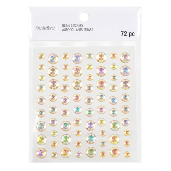 Recollections Rose Rhinestone Bling Stickers, 12 Pack