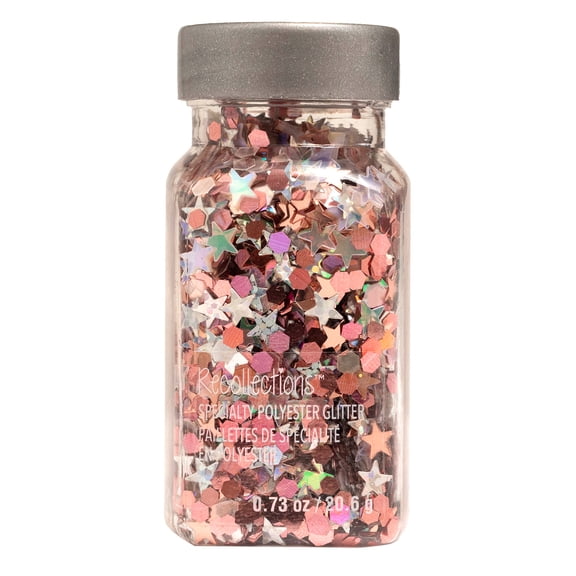 Recollections Rose Stars Specialty Polyester Glitter, 0.73oz., 12 Pack