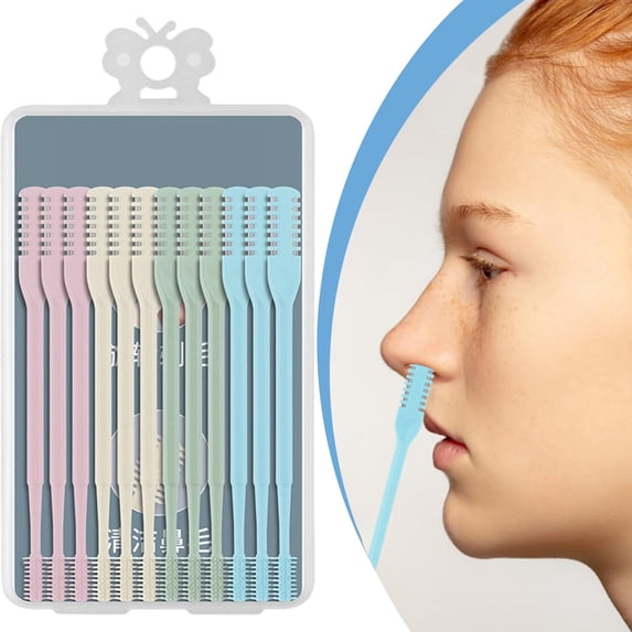 12 Pack Rotating Nose & Ear Hair Trimmer, Manual 2-in-1 Grooming Tool with Stainless Steel Head & Cleaning Brush, Portable Painless Trimmer for Men, By Preplabs