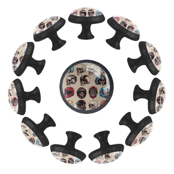 12 Pack Round Glass Drawer Knobs For Kitchen Cabinet With Screws, Cool skulls Crystal Diamond Shaped Cupboard Knobs For Kitchen Office Bathroom