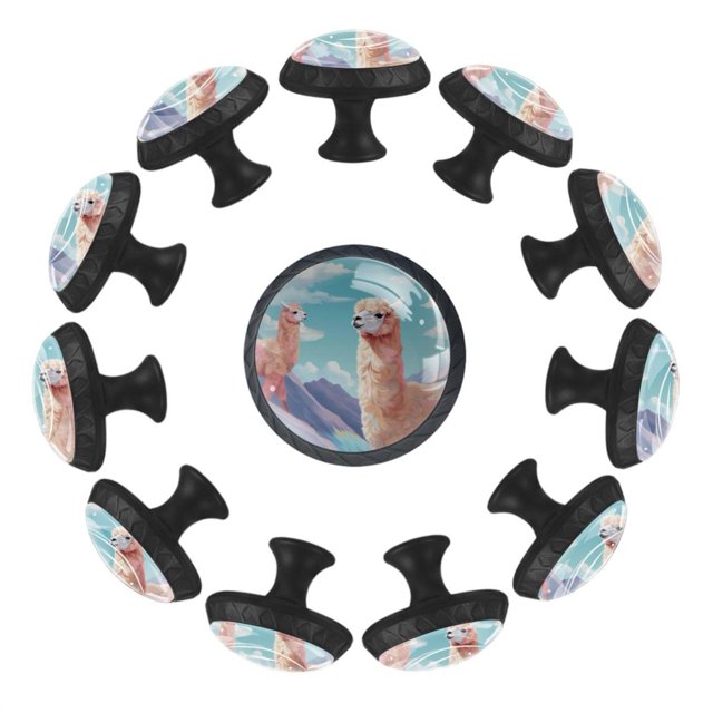 12 Pack Round Glass Drawer Knobs For Kitchen With Screws, Cute