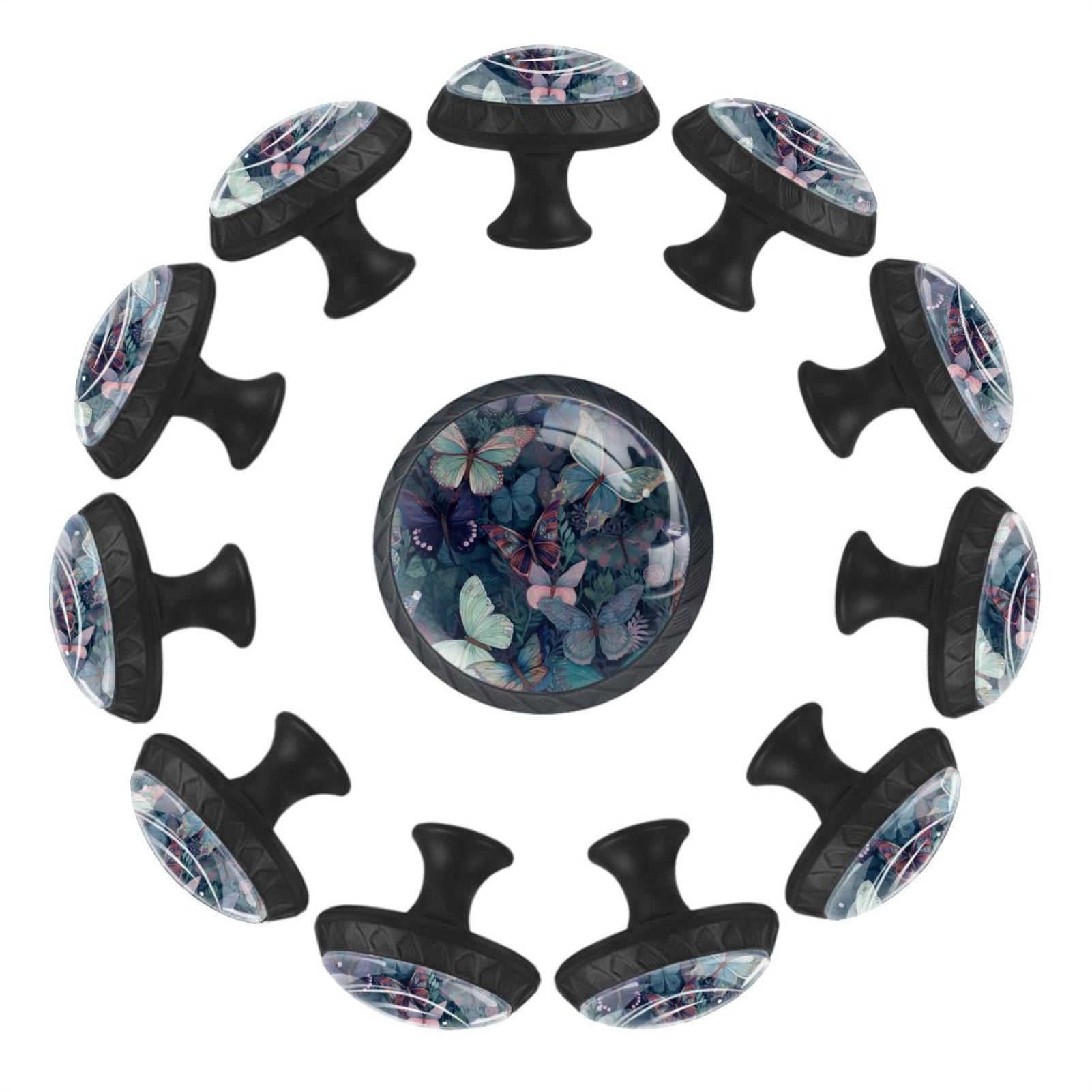12 Pack Round Glass Drawer Knobs For Kitchen With Screws