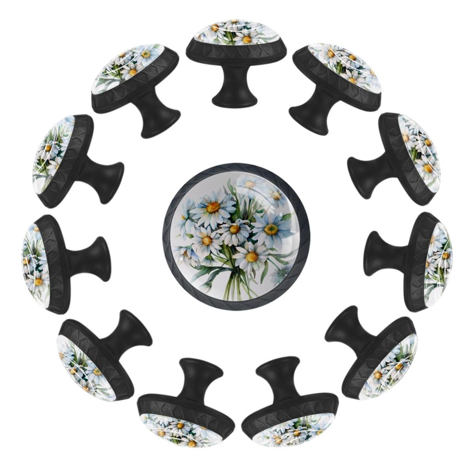 12 Pack Round Glass Drawer Knobs For Kitchen With Screws