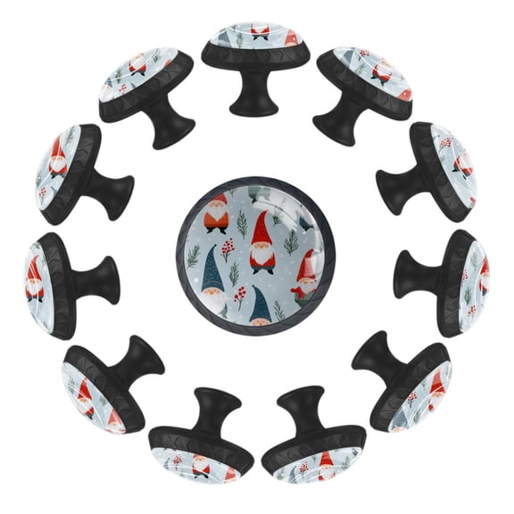 12 Pack Round Glass Drawer Knobs For Kitchen Cabinet With Screws, Christmas Santa Claus Crystal Diamond Shaped Cupboard Knobs For Kitchen Office Bathroom