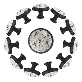 12 Pack Round Glass Drawer Knobs For Kitchen Cabinet With Screws, Funny Dancing Skeletons Crystal Diamond Shaped Cupboard Knobs For Kitchen Office Bathroom