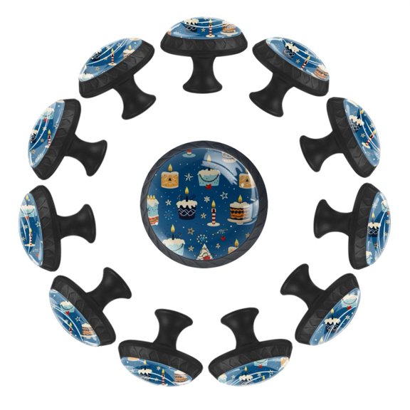 12 Pack Round Glass Drawer Knobs For Kitchen Cabinet With Screws, Hanukkah Candle Pattern Crystal Diamond Shaped Cupboard Knobs For Kitchen Office Bathroom