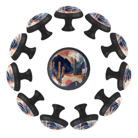 12 Pack Round Glass Drawer Knobs For Kitchen Cabinet With Screws, Wild West Motifs Endless Texture Crystal Diamond Shaped Cupboard Knobs For Kitchen Office Bathroom