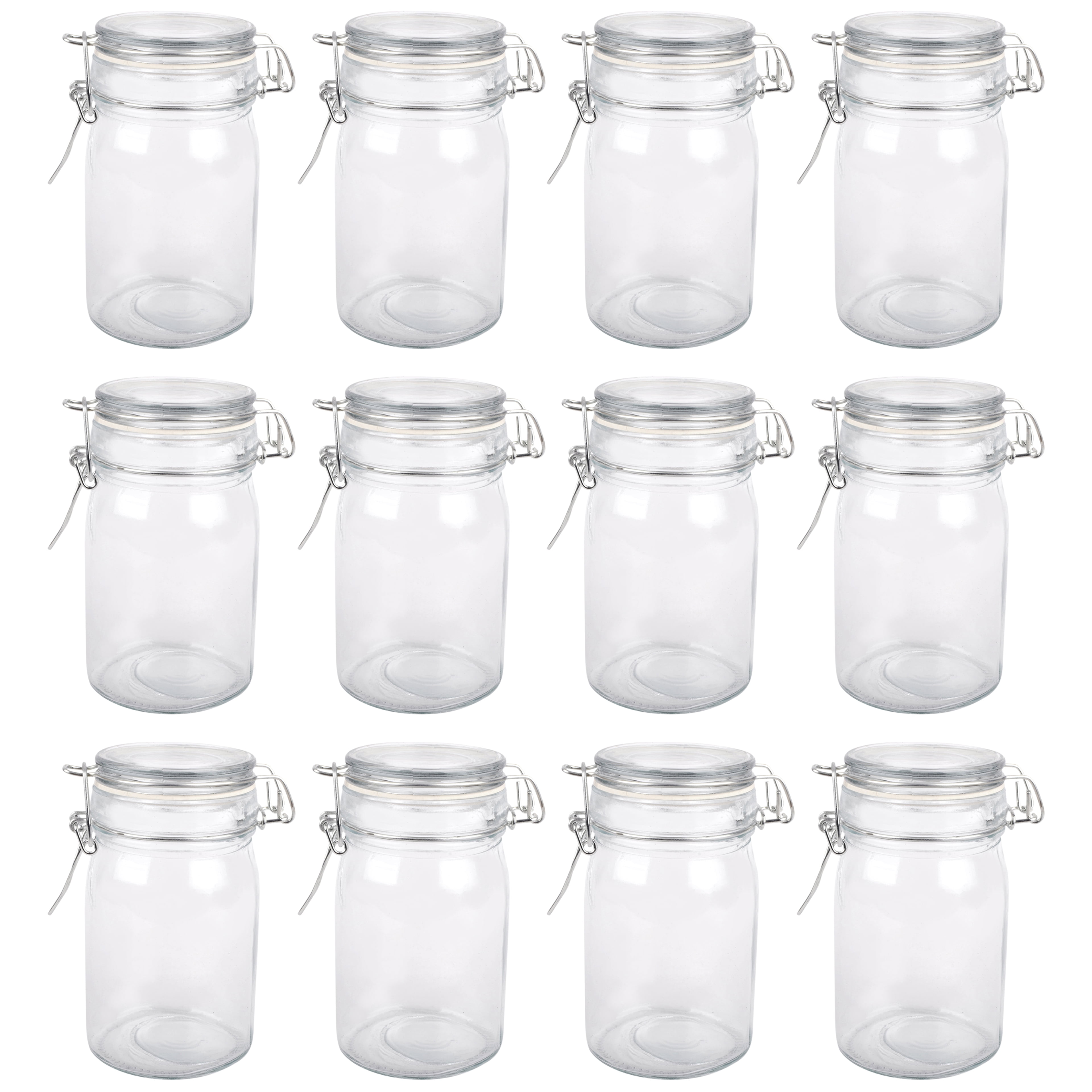Ashland® 12 Pack: Clear Round Glass Jar with Latch, 2.63