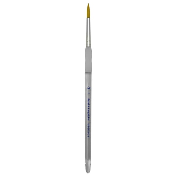 Royal & Langnickel Soft-Grip Golden Taklon Short Handle Round Brush, 12 Pack