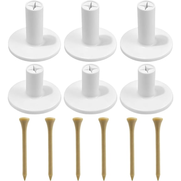 12 Pack Rubber Golf Tees for Mats, 2-Height Cross Base Non-Slip Design Practice Tees for Indoor Outdoor Driving Range and Simulator, for Golf Enthusiasts Home Practice and Training Aids