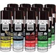 12 Pack - RustKote - Mixed Case of Aerosol cans - 3 Rust Fighter 15oz, 3 Salt Neutralizer 16oz, 3 Quick Release 12oz, 3 Wire Protector 15oz. Corrosion Protection Products