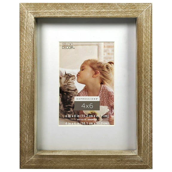 Studio Decor Rustic Wood 4" x 6" Frame with Mat, Expressions, 12 Pack