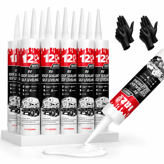 12 Pack Rv Roof Sealant Sleveling Lap For Roofs White Caulking Waterproof Camper Trailer &rhome