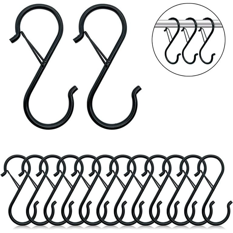 S Hook, Coated S Hooks With Rubber Stopper Non Slip Heavy Duty S Hook,  Steel Metal Rubber Coated Closet S Hooks For Hanging Jeans Plants Jewelry, Jean Hanging Hooks