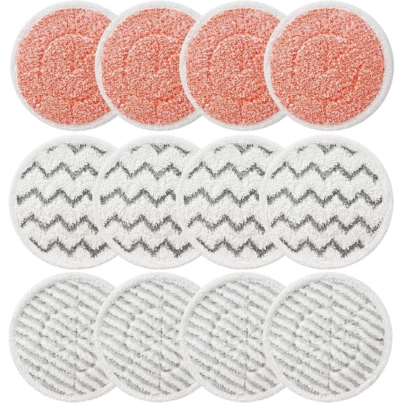 12 Pack S8001 S8201 S8000 S7001 Steam and Scrub Mop Pads for Shark S8001 S8201 S8000 S7001 S7201 S7005 S7000AMZ S7000 S7001TGT S7020 Steam & Scrub Steam Mop, Multicolor