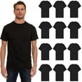 thumbnail image 1 of 12 Pack SOCKS'NBULK Mens Cotton Crew Neck Sleeve T-Shirts Black Large, 1 of 7