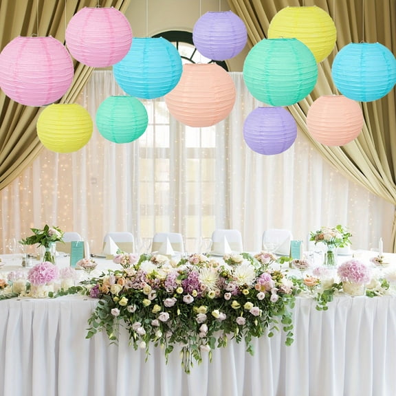 12-Pack Sage Green Paper Lanterns | 10-Inch Decorative Hanging Lanterns for Rustic Weddings, Bridal Showers & Birthday Party Decorations