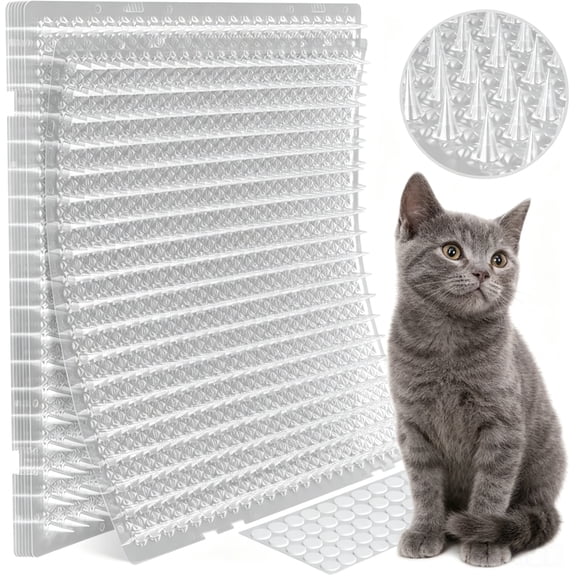 12 Pack Scat Mat for Cats - 16 x 13 Inch Cat Spike Mat with 1 Inch Spike is A Perfect Pet Training Mat Device for Cat Repellent Indoor & Outdoor to Deter Cats & Other Animals for All Seasons