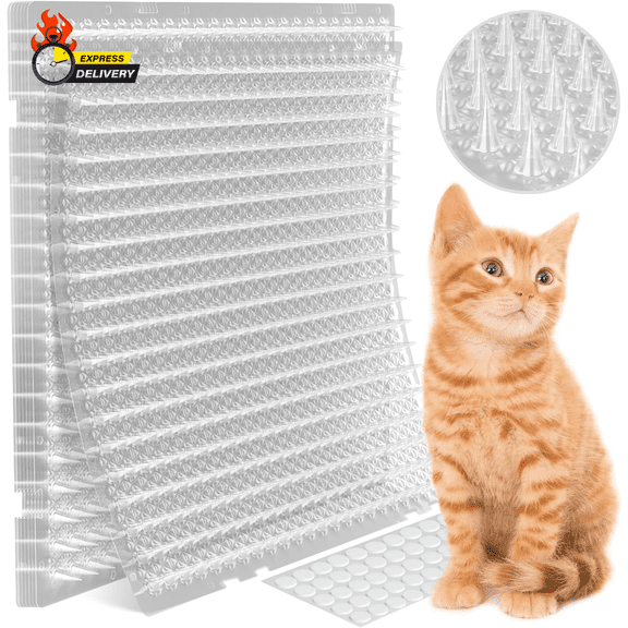12 Pack Scat Mat for Cats - 16 X 13 Inch Cat Spike Mat with 1 Inch Spike Is a Pe