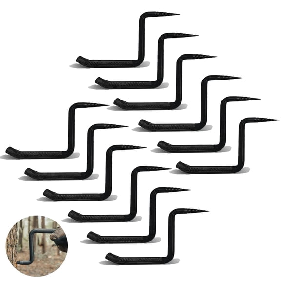 12 Pack Screw In Tree Steps For Hunting 5 Inch Climbing  With Slip-resistant Knurling Pattern