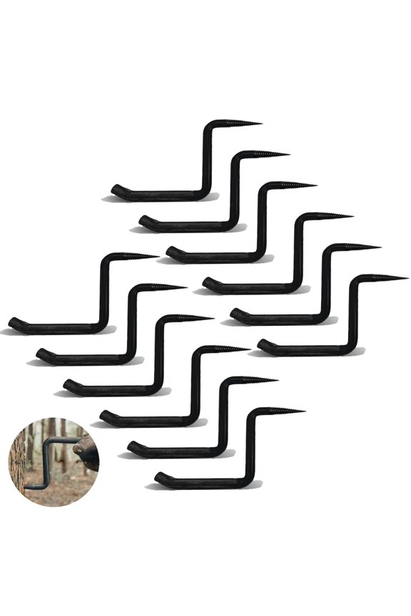 12 Pack Screw In Tree Steps For Hunting 5 Inch Climbing  With Slip-resistant Knurling Pattern