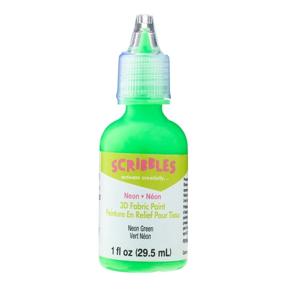 Scribbles Neon 3D Fabric Paint, 12 Pack