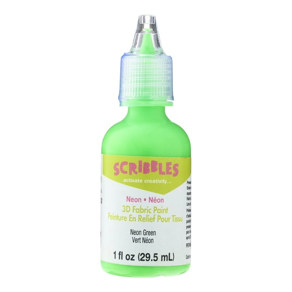 Scribbles Neon 3D Fabric Paint, 12 Pack