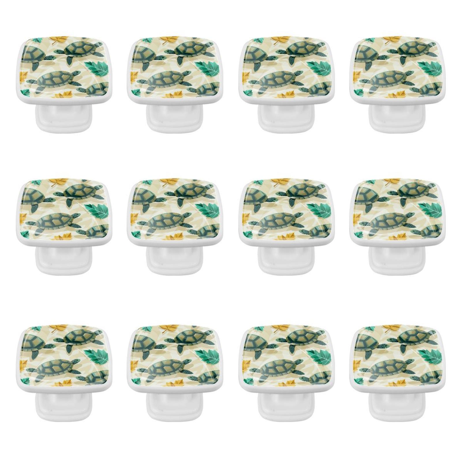 Turtle Kitchen Accessory 12 Pack Sea Turtle Kitchen Cabinet Square Knob Cabinet Hardware for ...