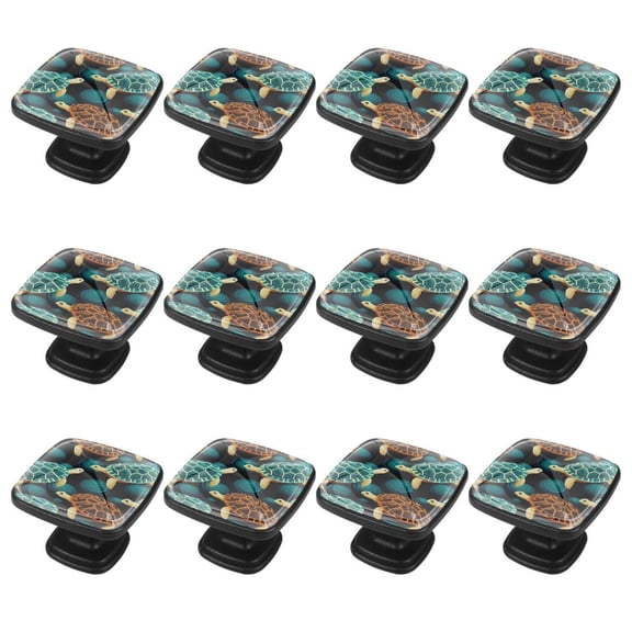 12 Pack Sea Turtle Square Cabinet Knobs Kitchen Cabinet Pulls Cupboard Handles Wardrobe Furniture Door Handles Drawer Pulls