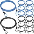 12 Pack Security Cable Luggage Lock with Loops 15 ft 3mm Braided Steel ...