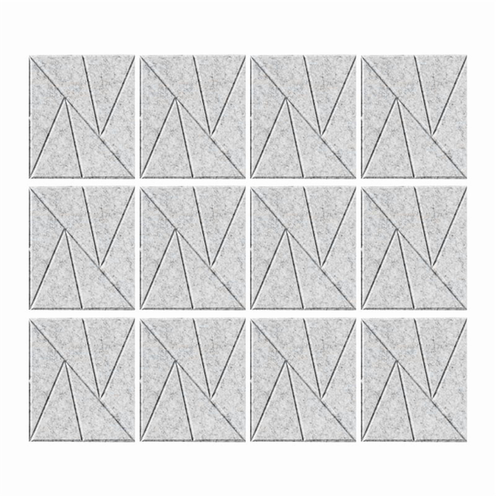 12 Pack Self Adhesive Acoustic Panels 11.8inch X 11.8inch Sound Proof Foam Panels (Silver Gray)