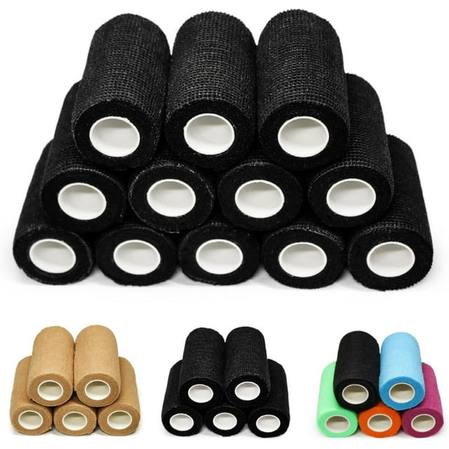 12 Pack Self Adhesive Bandage 2 Inch x 5 Yards Breathable Cohesive