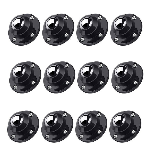 12 Pack Self Adhesive Caster Wheels 1 Inch for Furniture, Load Capacity 28LBS Per Wheel, Low Profile Swivel Wheels for Small Appliance Storage Box