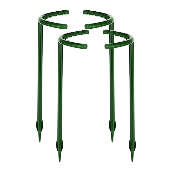 12-Pack Semi Circular Plants Support Stakes, 10x6 Inch Plastic Trellis Rings for Indoor Potted Climbing Vines and Garden Flowers