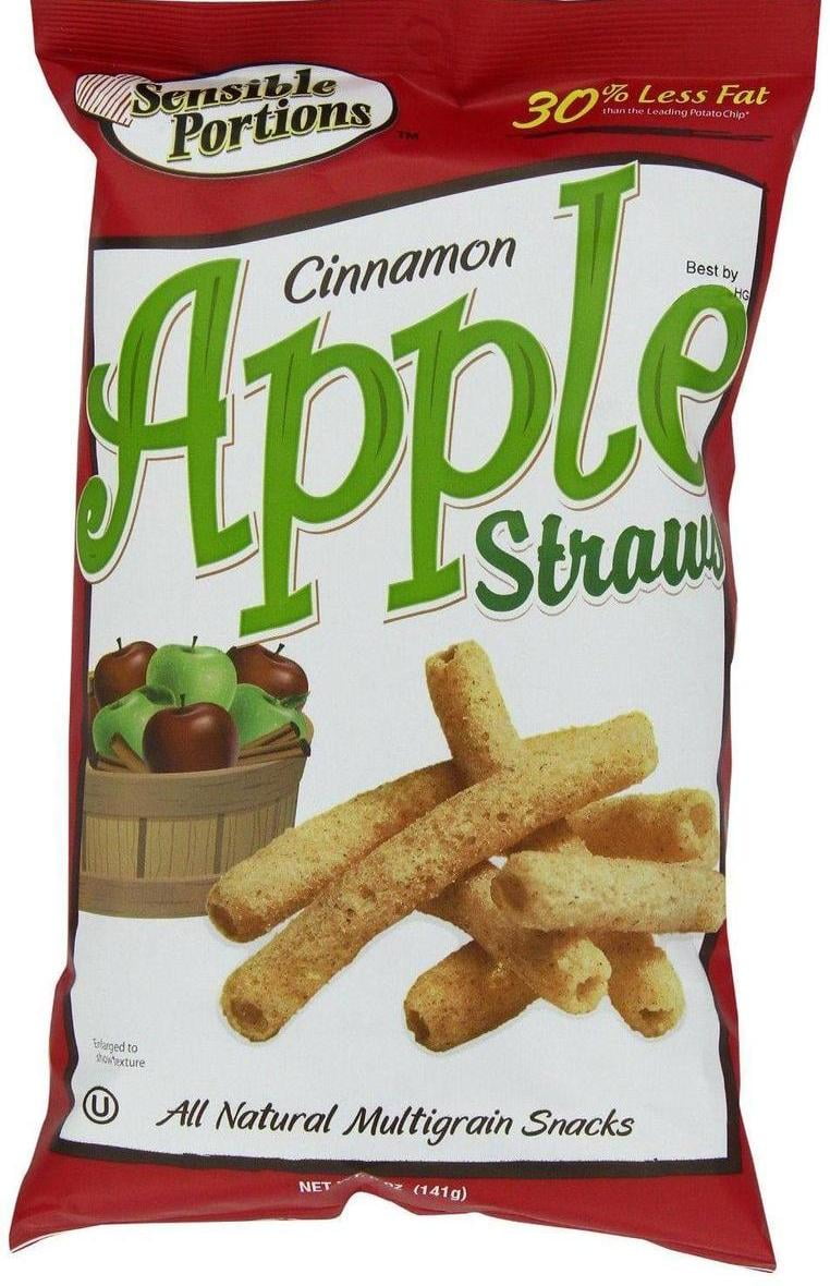 12 Pack Sensible Portions Straws, Apple Cinnamon, 5 Ounce