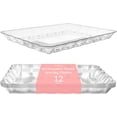thumbnail image 1 of 12-Pack Serving Tray - 9x13 Inches Disposable Rectangular Plastic Food Tray for Parties and Events - Clear Platters for Dessert Table Displays, Appetizers, Snacks, and More, 1 of 4