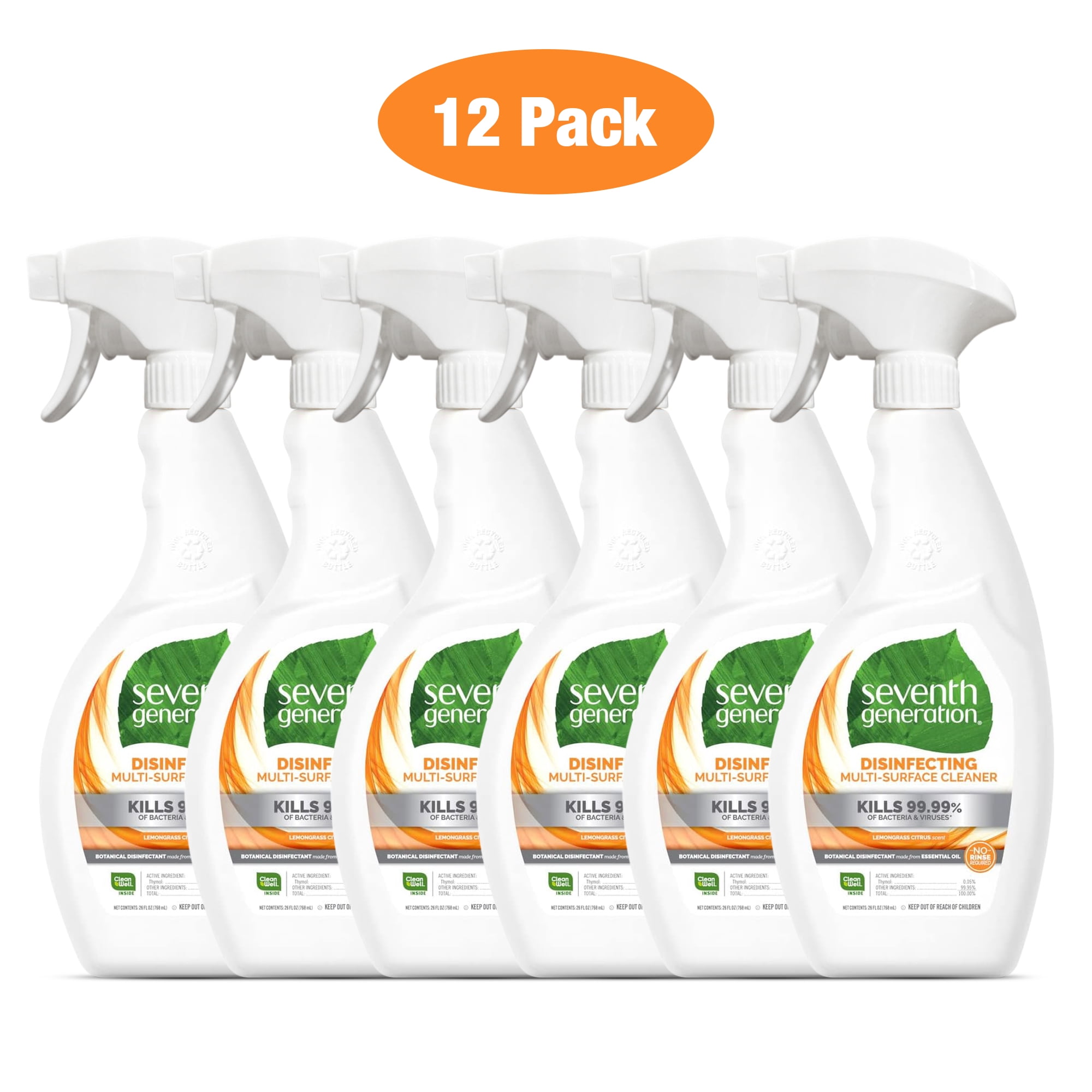 12 Pack Seventh Generation Disinfectant Spray All Purpose Cleaner ...