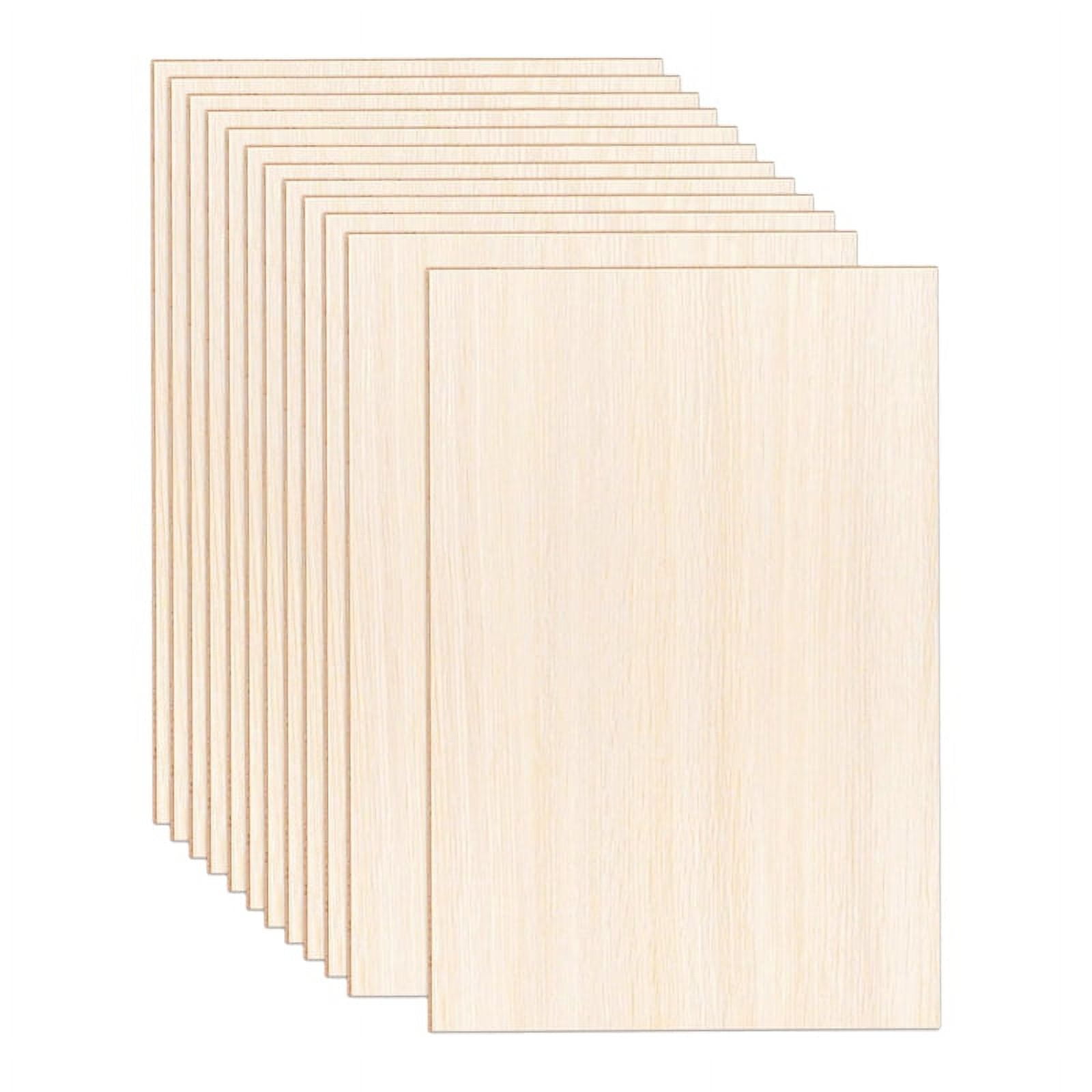 12 Pack Sheets 12 x 8 x 1/13 Inch Thin Plywood Wood Sheets Unfinished ...