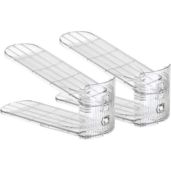 12 Pack Shoe Slots Organizer Adjustable Level Shoe Stacker Holder Storage Space Saving Sneakers Display Tray Rack for Closet