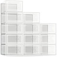 12 Pack Shoe Storage Box, Clear Plastic Stackable Shoe Organizer for ...