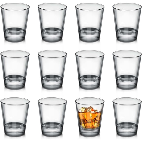 12 Pack Shot Glasses, 1.5 oz Clear Shot Glass Cups Set with Heavy Base for Bar Restaurants Home