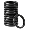 thumbnail image 1 of 12 Pack Shower Curtain Rings Hooks Plastic Easy Glide Snap Closure Rust Free Fits All Standard Shower Rods Black, 1 of 7