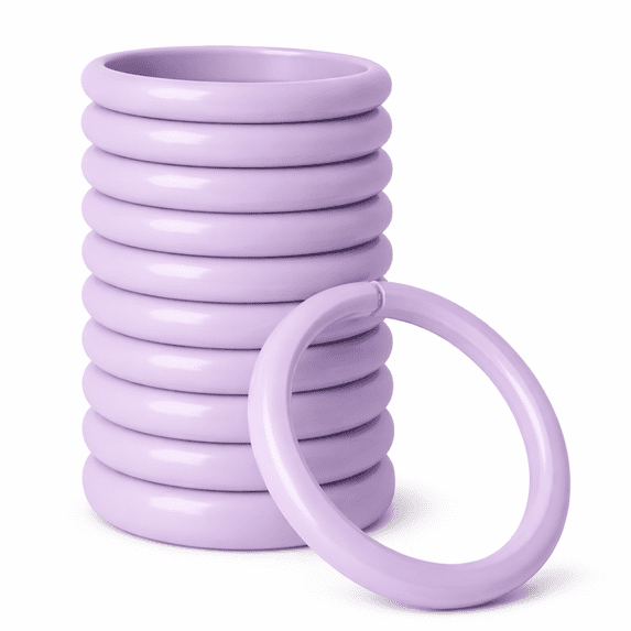 12 Pack Shower Curtain Rings Hooks Plastic Easy Glide Snap Closure Rust Free Fits All Standard Shower Rods Lavender