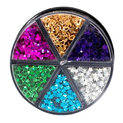Recollections Signature Iridescent Shapes Glitter Caddy, 12 Pack