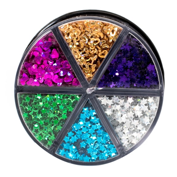 Recollections Signature Iridescent Shapes Glitter Caddy, 12 Pack