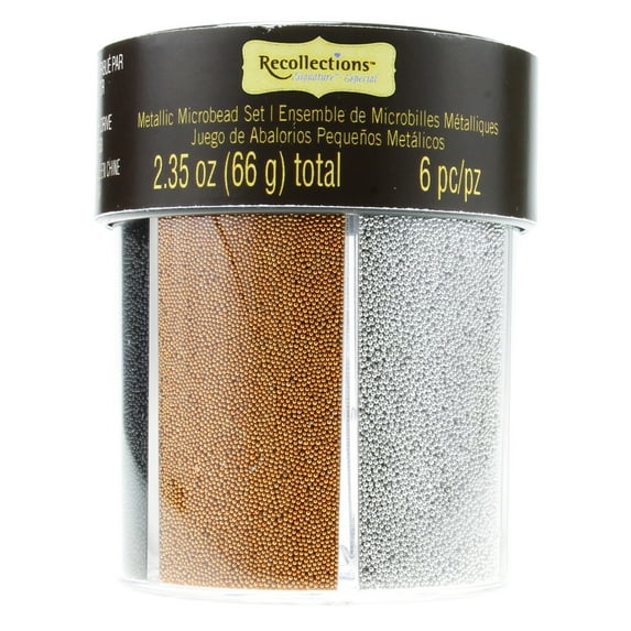 Recollections Signature Metallics Microbead Caddy, 12 Pack