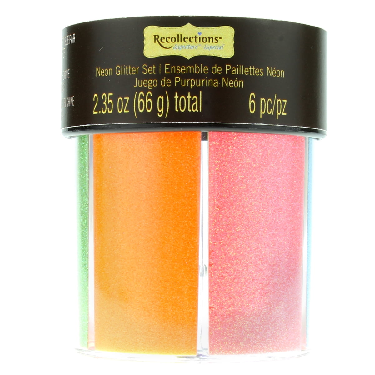 Recollections Signature Neons Glitter Caddy, 12 Pack