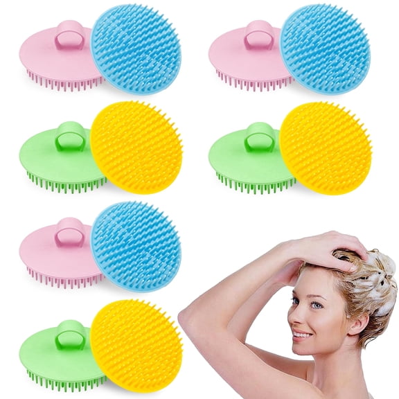 12 Pack Silicone Scalp Scrubber Brush, Scalp Massager Shampoo Brush for Deep Cleansing, Exfoliating Hair Brush for Dandruff Removal, Shower Hair Care Tool